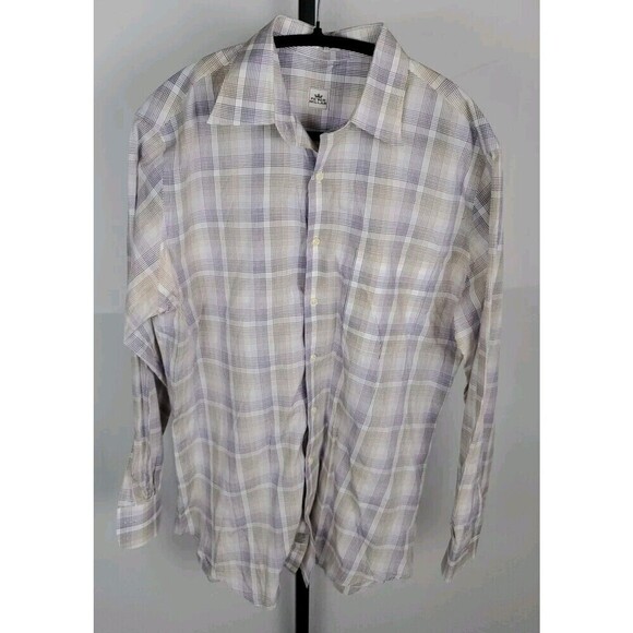 Peter Millar Shirt Mens Medium Button Up Long Sleeve Plaid Preppy Adults - Picture 1 of 10